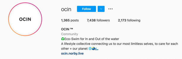Ocin Instagram生物