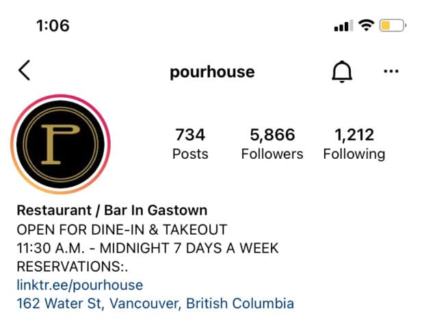 Pourhouse Instagram生物