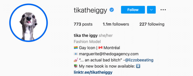 Tika得分手instagram生物