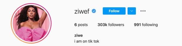 Ziwe Instagram生物